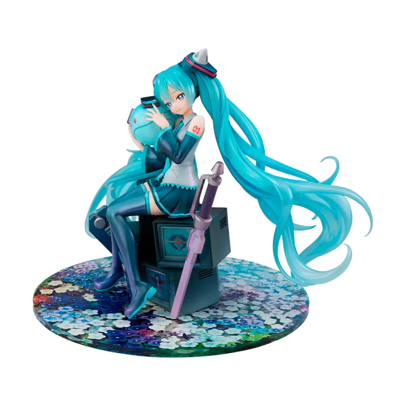 Megahouse Figura Hatsune Miku x OO Mobile Suit Gundam x Hatsune Miku Lucrea Gundam 45th Anniversary Ver.