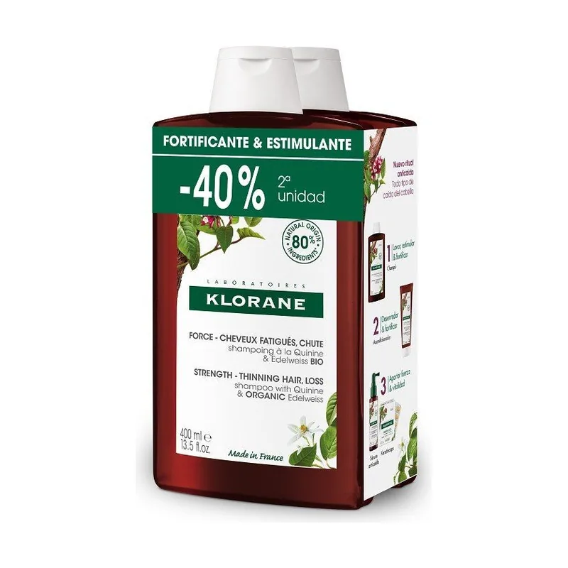 Klorane Champú a la Quinina DUPLO 2x400ml