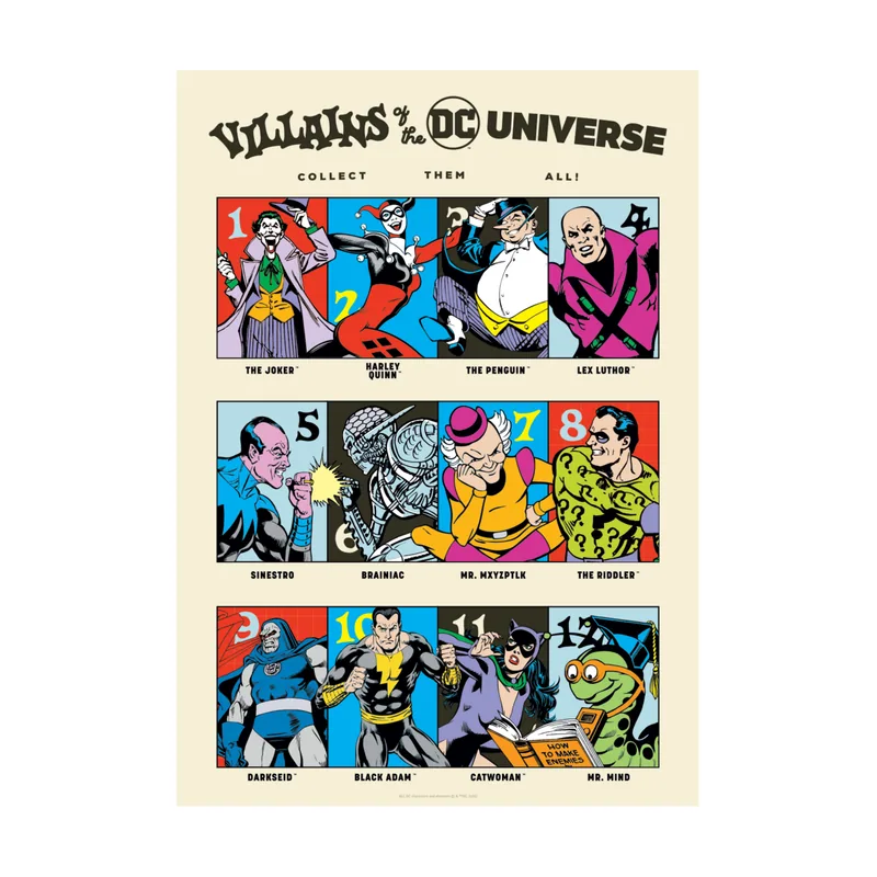 Fanattik Póster Villanos Universo DC 90 Aniversario