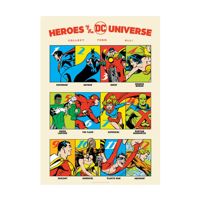 Fanattik Póster Héroes Universo DC 90 Aniversario