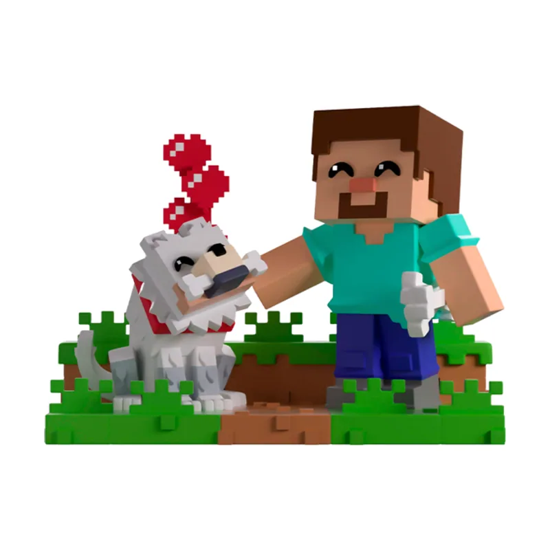 Youtooz Figura Steve Taming Wolf Minecraft