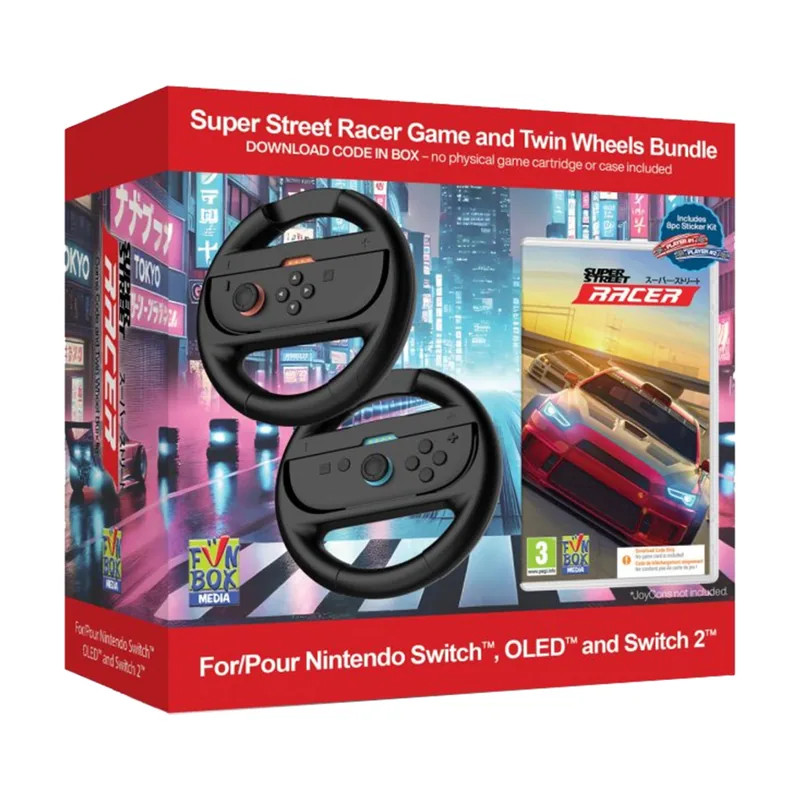 Funbox Media Super Street Racer Bundle Incluye 2 Volantes compatibles NSW1 NSW2 Switch