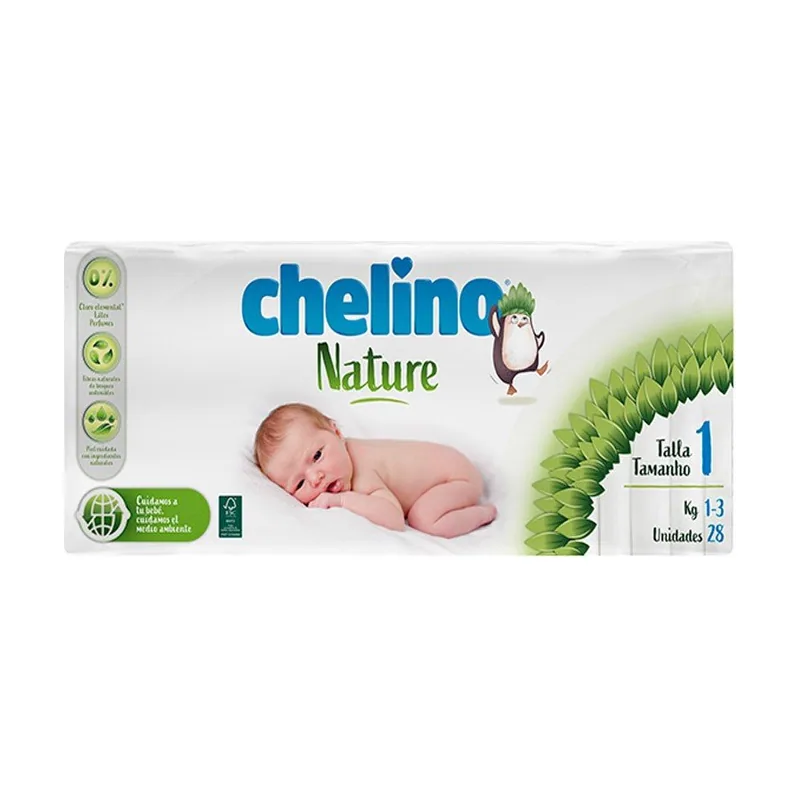 Chelino Nature Pañales Talla 1 de 1 a 3 kilos 28