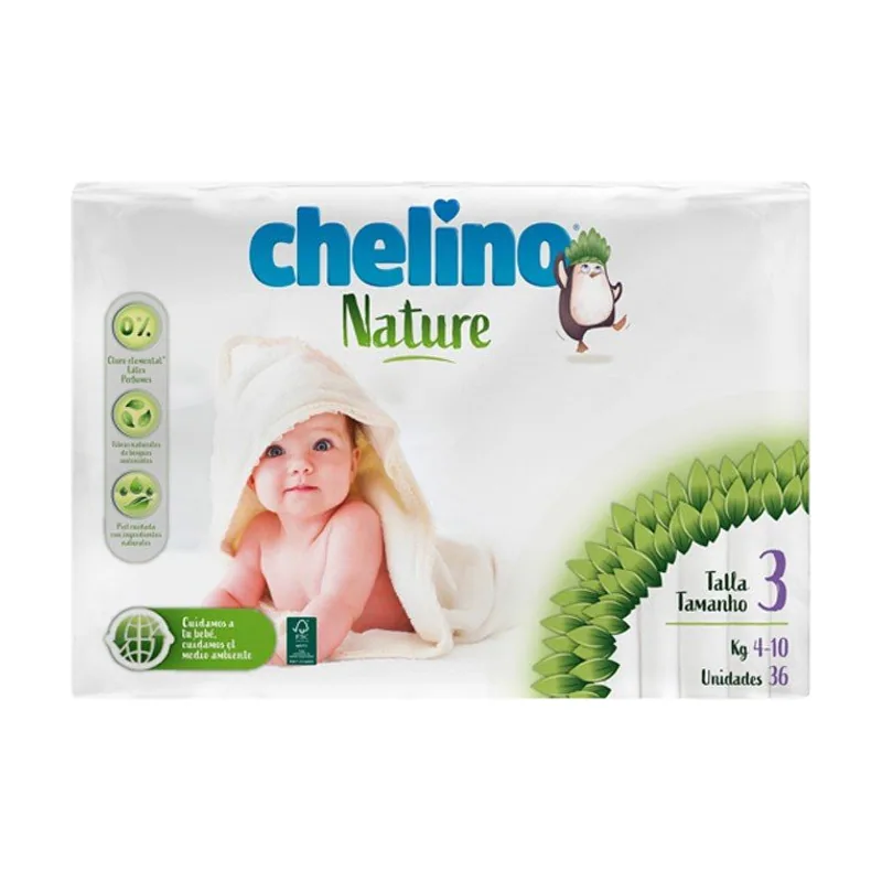 Chelino Nature Pañales Talla 3 de 4 a 10 kilos 36