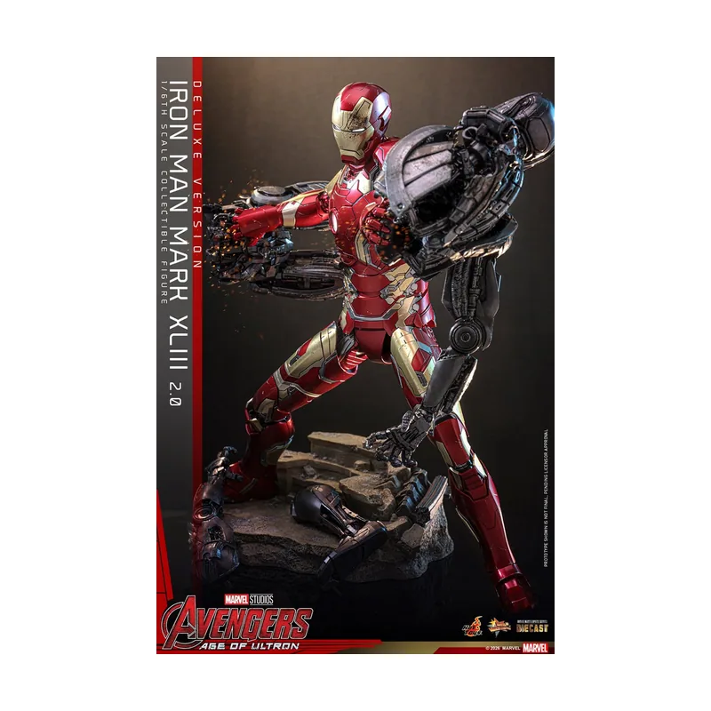 Hot Toys Figura Iron Man Mark XLIII 2.0 Vengadores La Era de Ultrón Diecast Movie Masterpiece 1/6 Deluxe Ed.