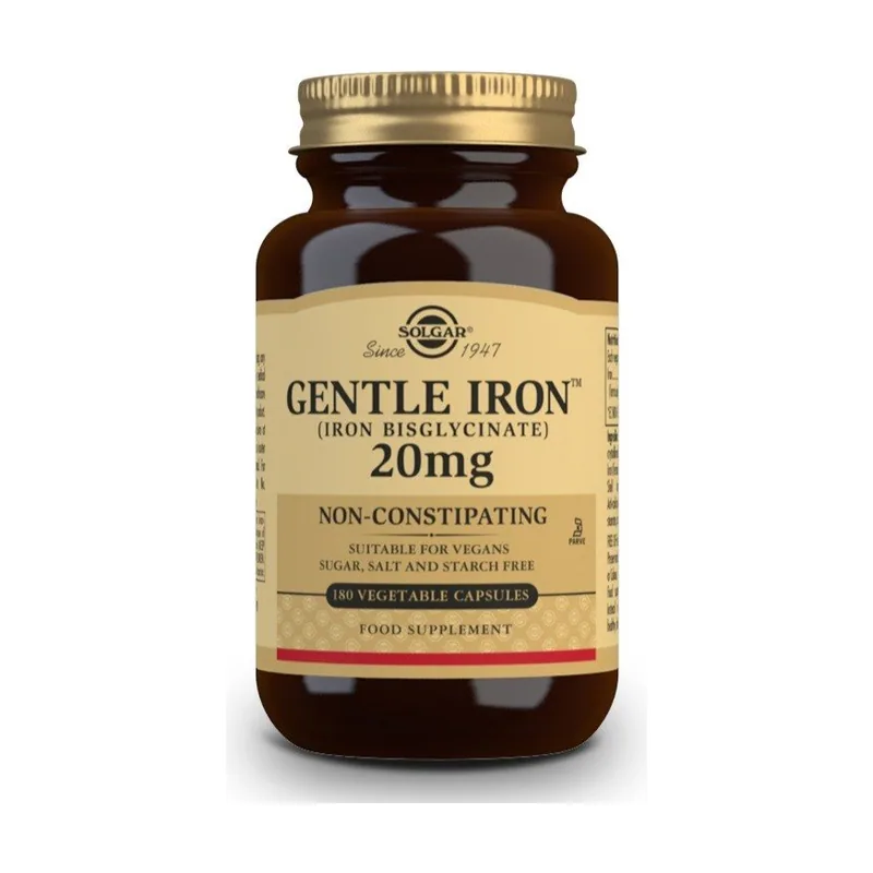 Solgar Hierro Gentle 20mg 180 Cápsulas Vegetales