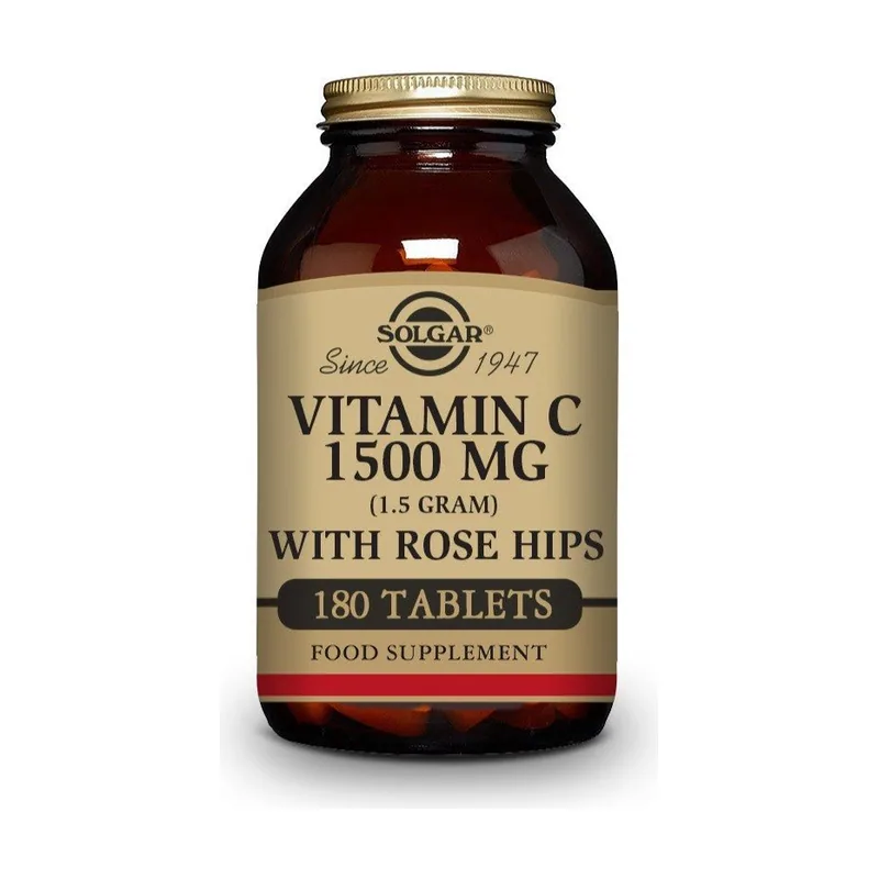 Solgar Vitamina C con Rose Hips Escaramujo 1500mg 180 Comprimidos