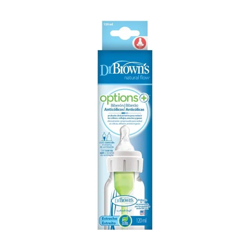 Dr. Brown's Biberón Anticólicos Boca Estrecha Options+ 120 ml