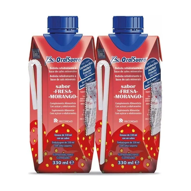 Casen Recordati Bi-OralSuero Probiótico Sabor Fresa 2x330 ml