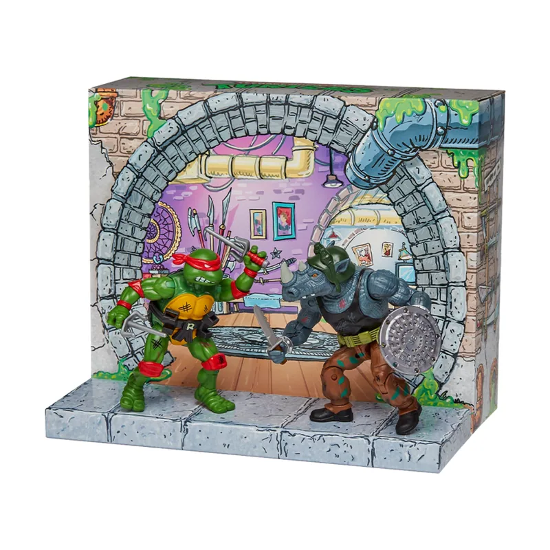 Playmates Toys Pack Figuras Raphael vs. Rocksteady Las Tortugas Ninja Remastered