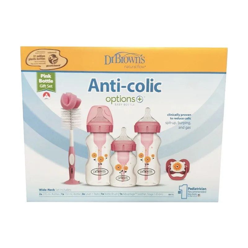 Dr. Brown's Dr Brown´s Kit Regalo Biberones Anticólicos Boca Ancha Options+