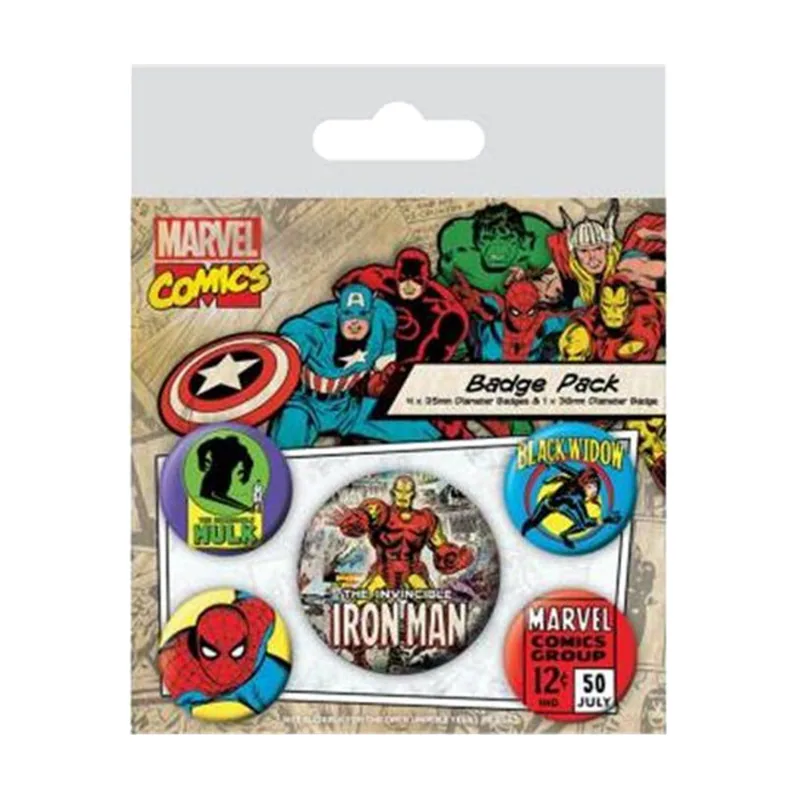 Pyramid Set de Chapas Iron Man Marvel Retro