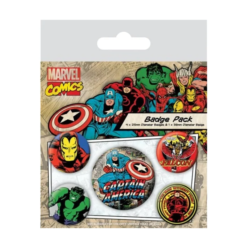 Pyramid Set de Chapas Capitán America Marvel Retro