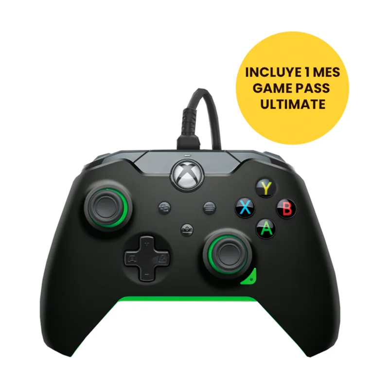PDP Mando Neon Black con Cable Licenciado
