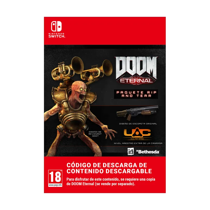 Nintendo DOOM Eternal Pack Rip and Tear Switch