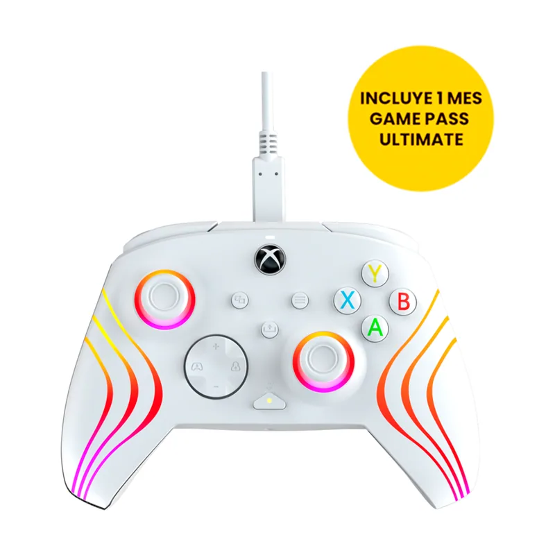 PDP Mando Afterglow Wave Blanco con Cable Licenciado