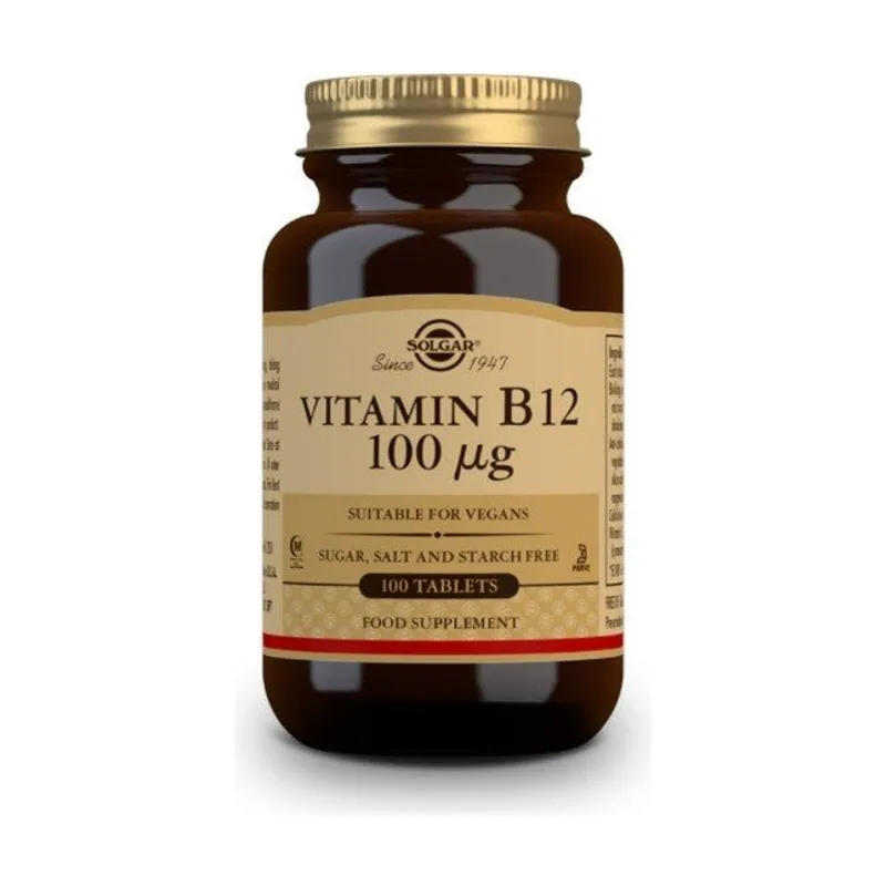 Solgar Vitamina B12 100μg Cianocobalamina 100 comprimidos