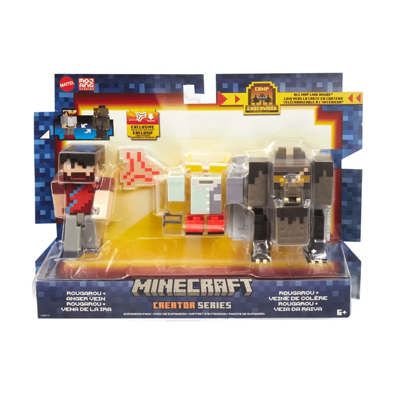 Mattel Set de Figuras Rougarou & Vena de la Ira 8,2 Cm Pack de Expansión Minecraft Creator Series