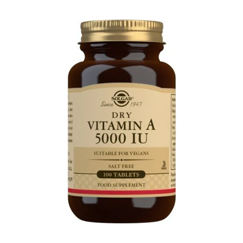 Solgar Vitamina A Seca 5000 UI 100 Comprimidos