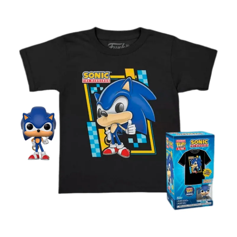 Funko Figura Pocket POP! Sonic + Camiseta Talla L