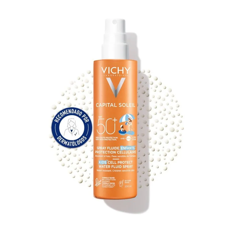 Vichy Capital Soleil Spf50+ Spray Fluido Invisible Niños Cell Protect 200 Ml