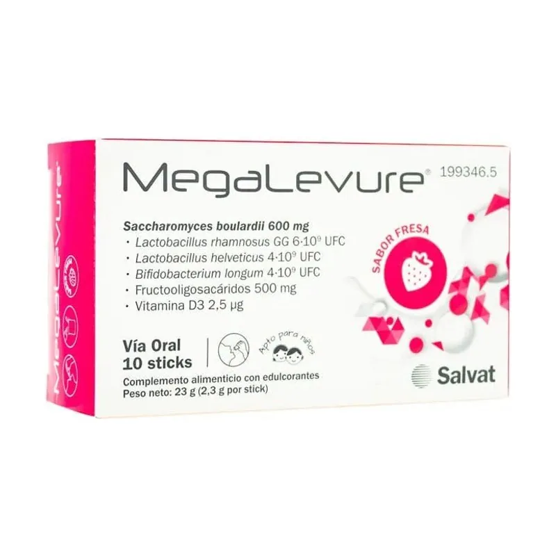 Salvat Megalevure Sabor Fresa 10 Sticks