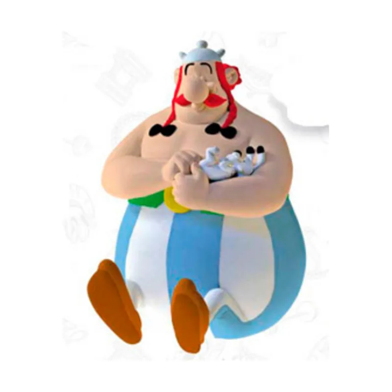 Plastoy Obelix Sentado Con Idefix Hucha 17 cm PVC Asterix El Galo