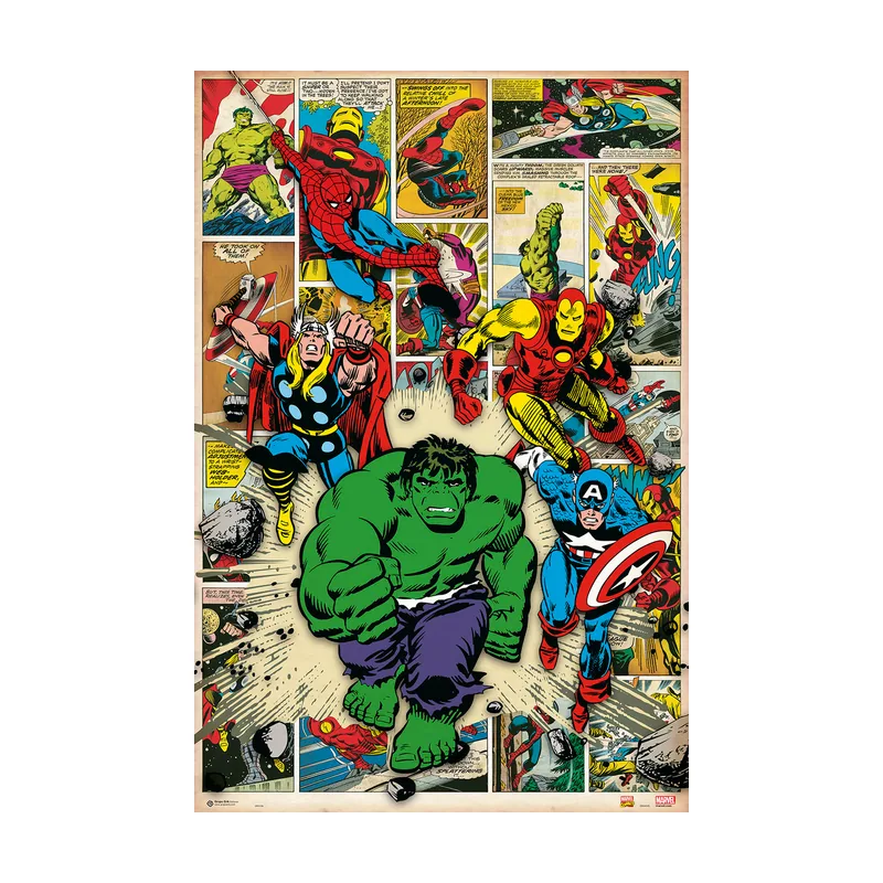 Erik Editores Poster Marvel Heroes Comic Clasico