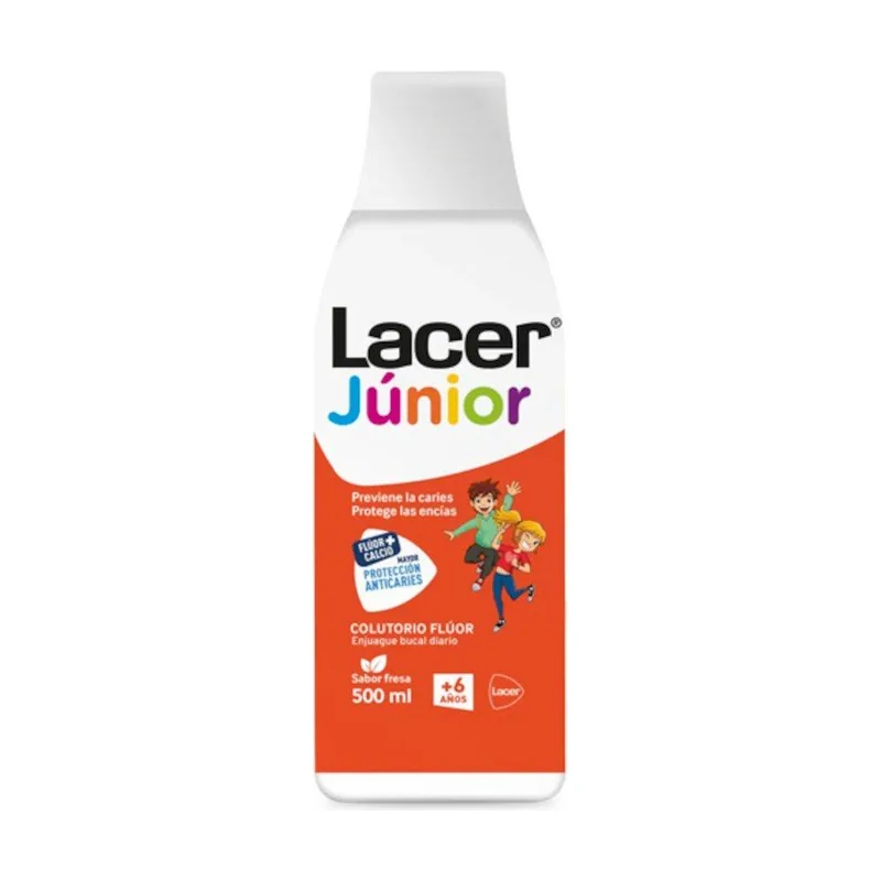Lacer Junior Colutorio Infantil Flúor 0,5% Fresa 500ml