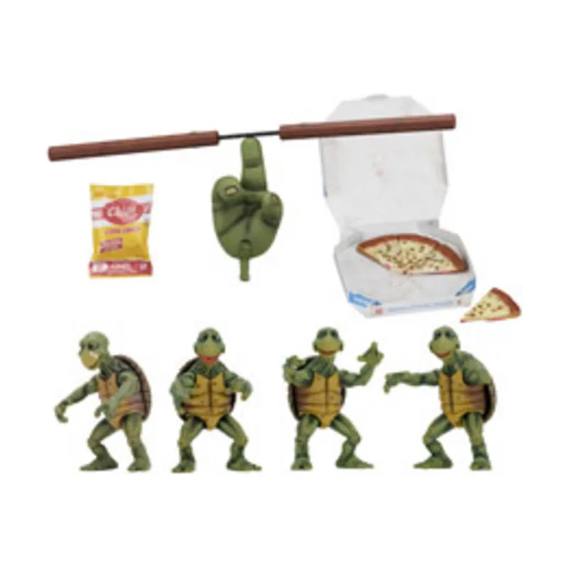 National Entertainment Collectibles Assoc. Baby Turtles Set Figuras 10 cm Teenage Mutant Ninja Turtles Movie 1990 1/4 Scale Re-Run