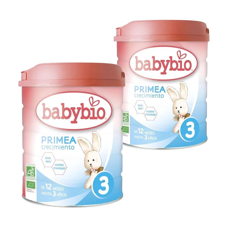 BabyBio Primea 3 Leche de Crecimiento BIO +12m Duplo 2x800g