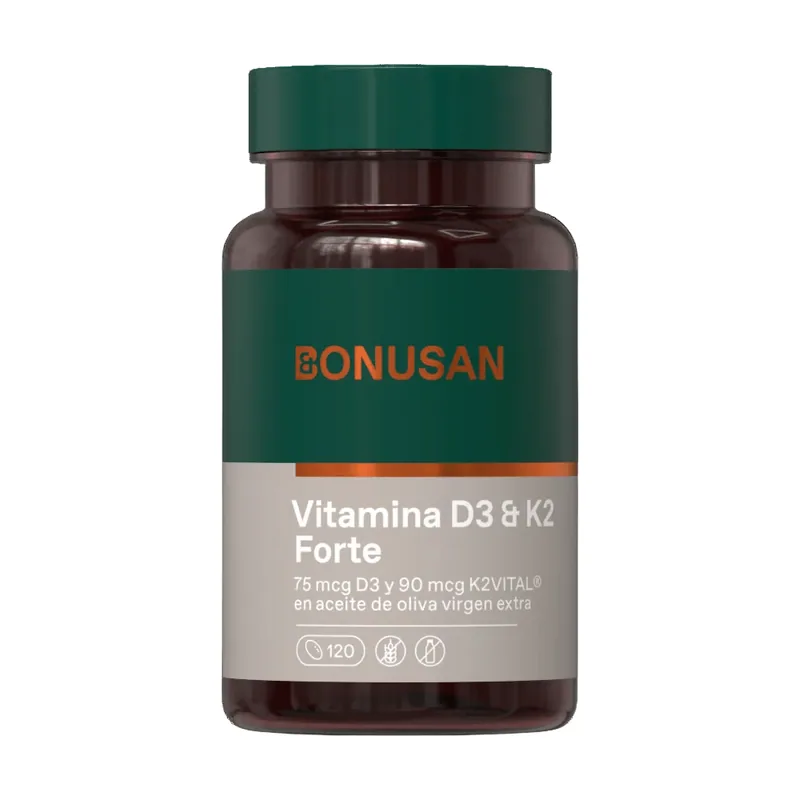Bonusan Vitamina D3 & K2 Forte Suplemento 120 Perlas