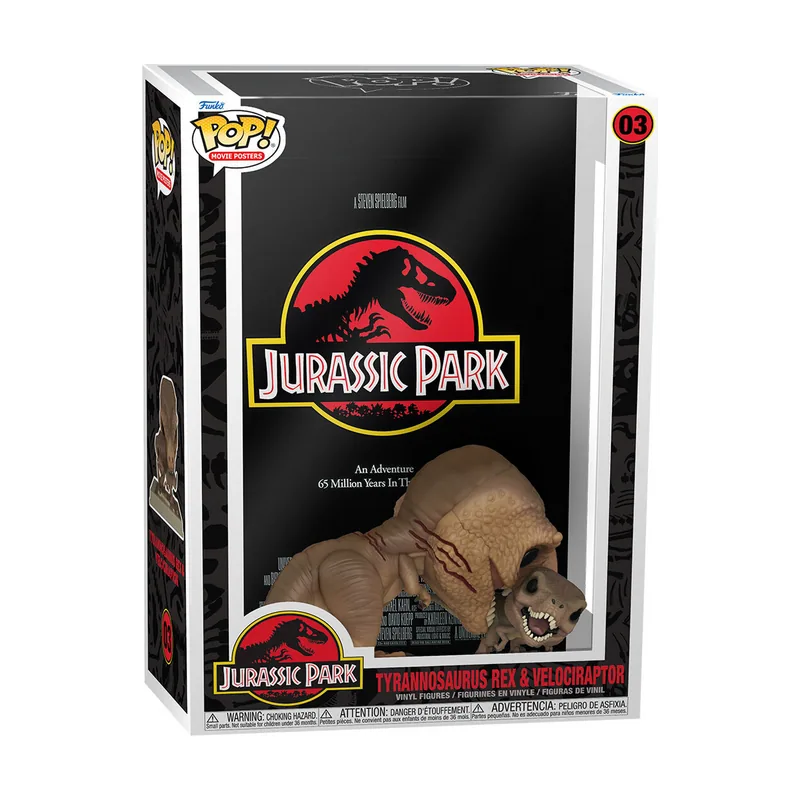 Funko Figura POP Movie Poster Jurassic Park Tyrannosaurus Rex and Velociraptor