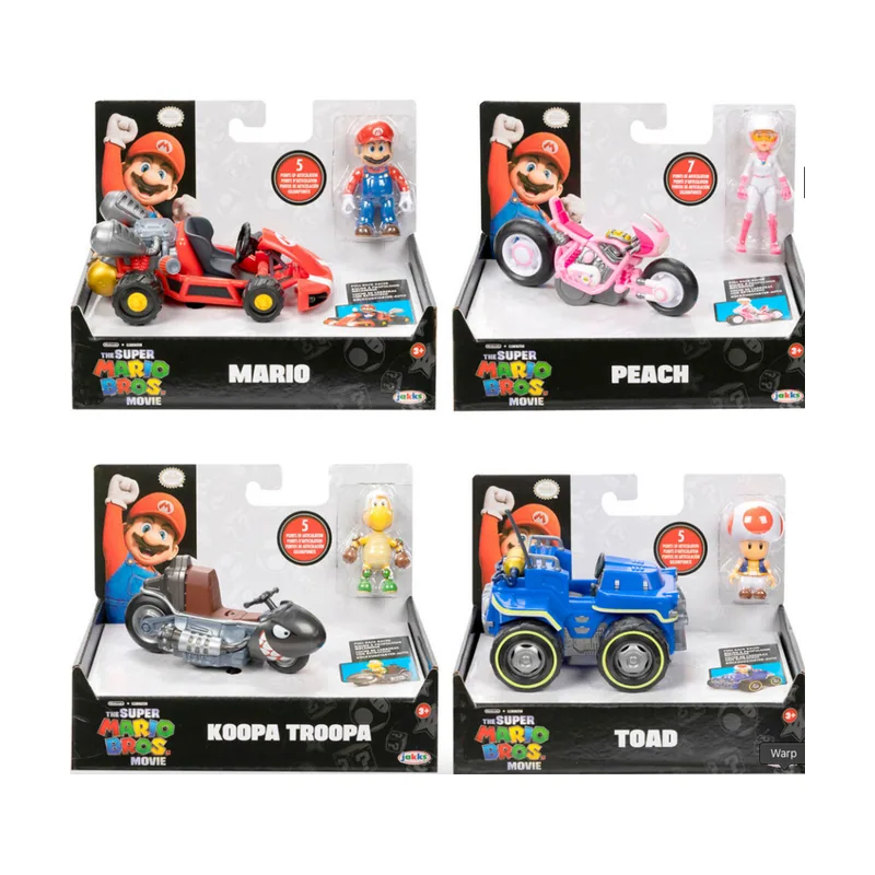 Jakks Pacific Vehiculo + figura Super Mario Bros La Pelicula Mario Kart 6cm surtido