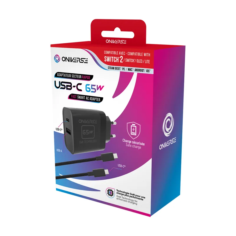 Oniverse Adaptador de corriente 65W Usb C 1.5m