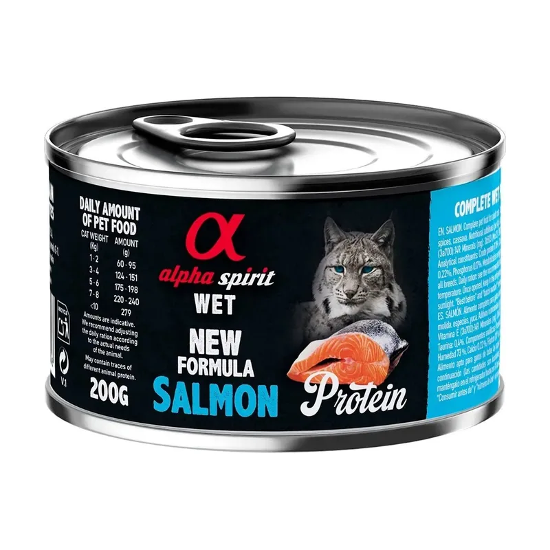 Alpha Spirit Húmedo Protein para Gatos Salmón Lata 200 g