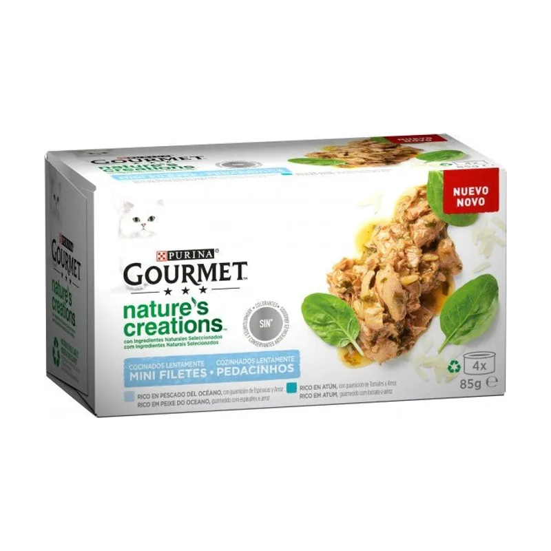 Purina Gourmet Nature Fish Comida Húmeda para Gatos 12 x