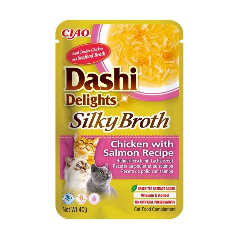 Churu Inaba Cat Dashi Delights Silky Broth Sopa Pollo y Salmón Snack
