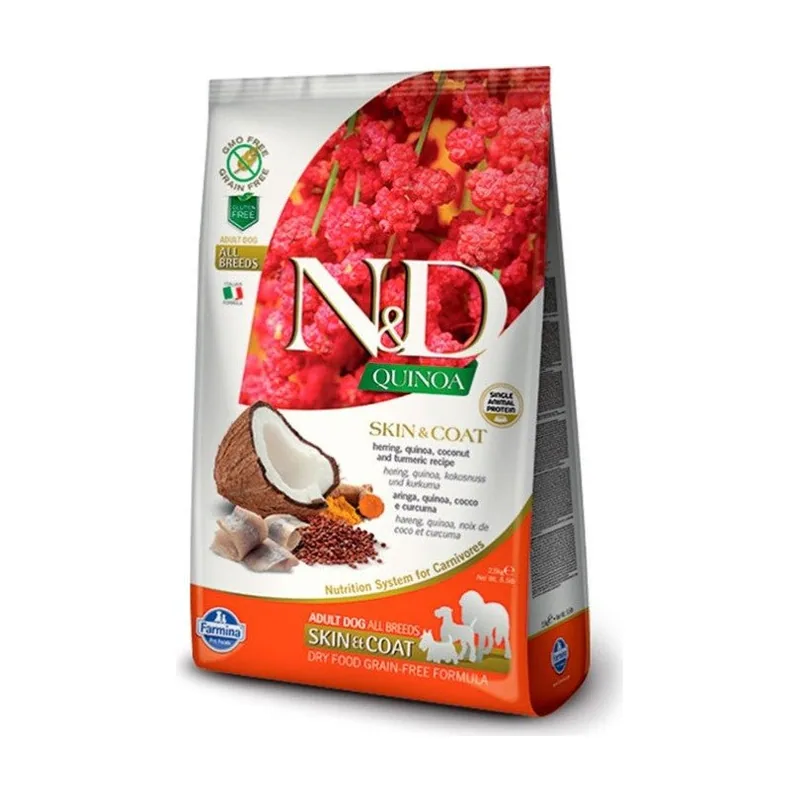 Farmina ND Dog Quinoa Skin Coat Arenque Pienso para Perros Adultos 7kg