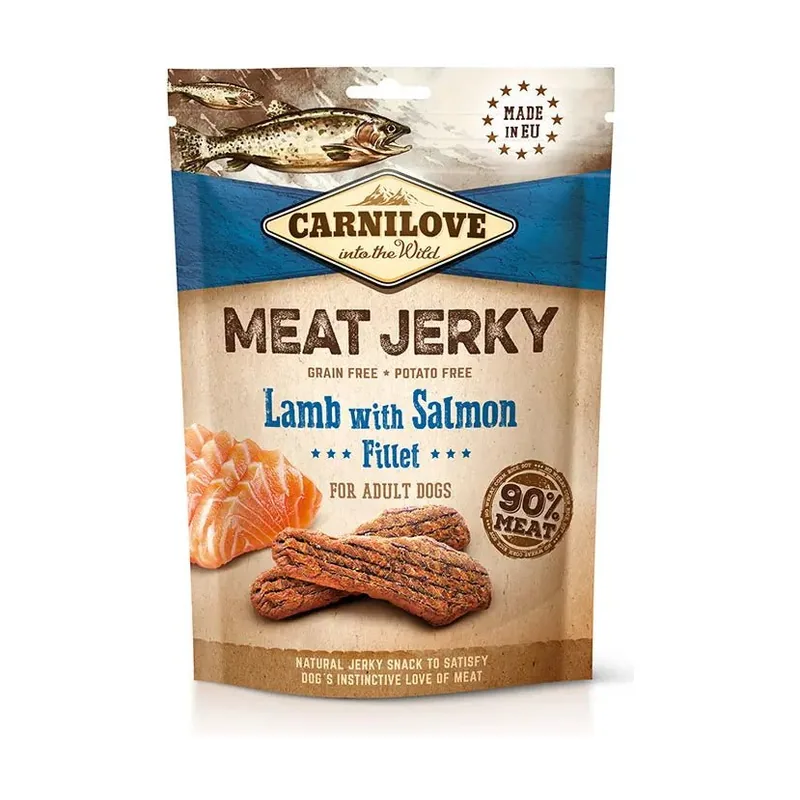 Carnilove Jerky Cordero y Salmón Alimento para Perros 12 bolsas
