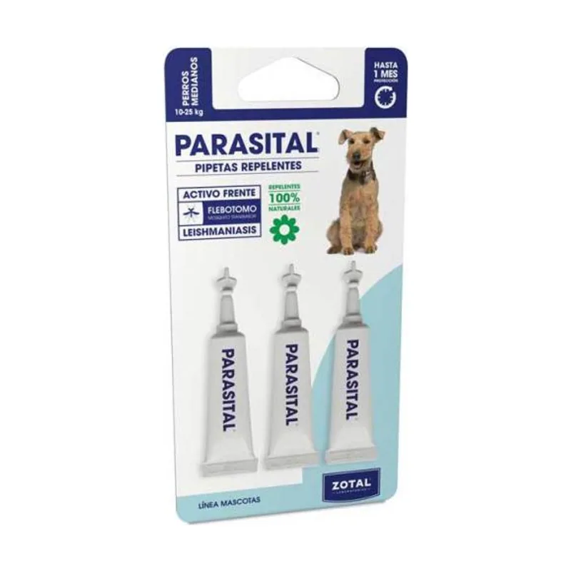 Zotal Parasital Pip. Perro Mediano 10-25 Kg 3 Pip. X 3 Ml