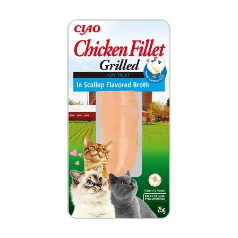 Churu Inaba Cat Filetes de Pollo a la Parrilla en Caldo de Vieira Snack