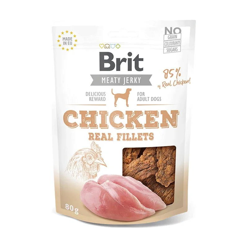 Brit Jerky Snack Filetes de Pollo Ciasteczka 80g