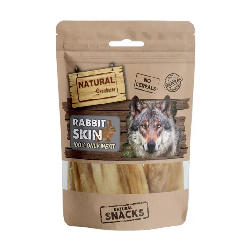 Natural Greatness Snacks Only Meat Piel de Conejo para Perros 70 g