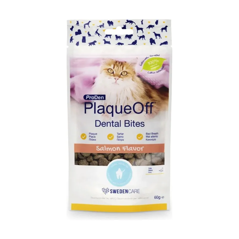 Swedencare Plaqueoff Dental Croq. Gato Salmón 60g