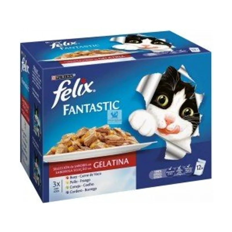 Purina Felix Feline Fantastic Festín De Carnes Alimento Húmedo Multipack 12 x