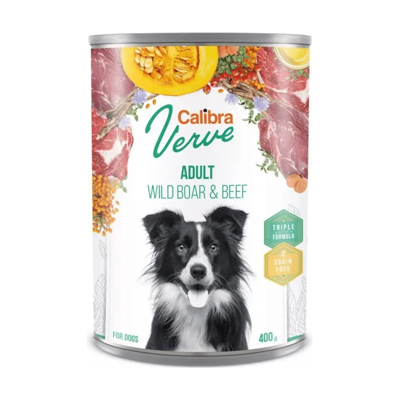 Calibra Dog GF Verve Adult Jabalí y Ternera Alimento Húmedo 2,4Kg