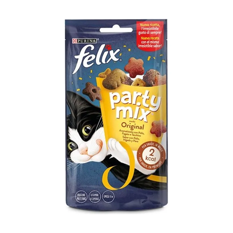 Purina Felix Party Mix Snacks para Gatos 8x60g