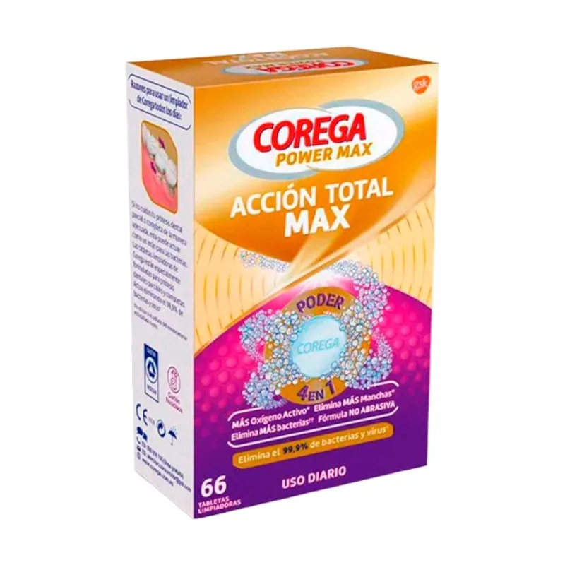 Corega Acción Total Limpieza para Prótesis x66 Tabletas