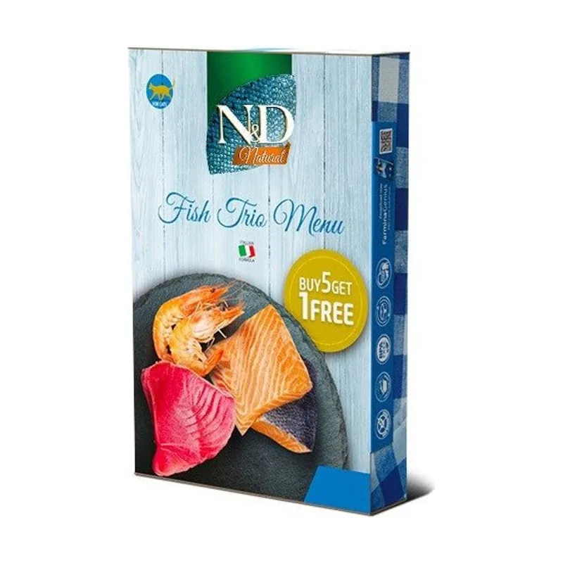 Farmina N&D Cat Natural Fish Trio Menu Alimento Húmedo 6x70gr